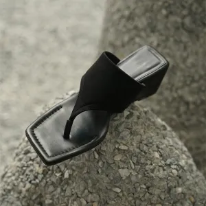 NEW & INSTOCK - Korean French Style Leather Wedge Slipper