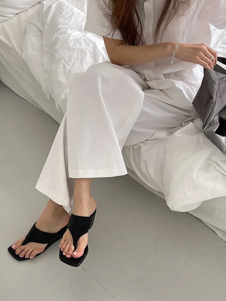 NEW & INSTOCK - Korean French Style Leather Wedge Slipper
