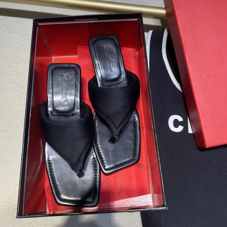 NEW & INSTOCK - Korean French Style Leather Wedge Slipper
