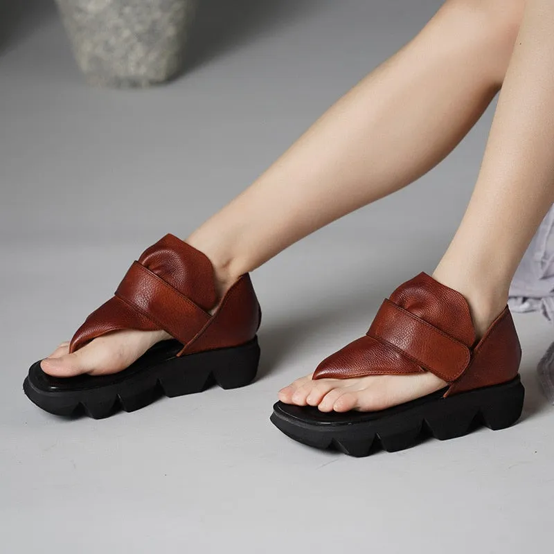 new hot fashion hand-to-neck casual shoes thick-soled sports leather comfortable soft beach shoes