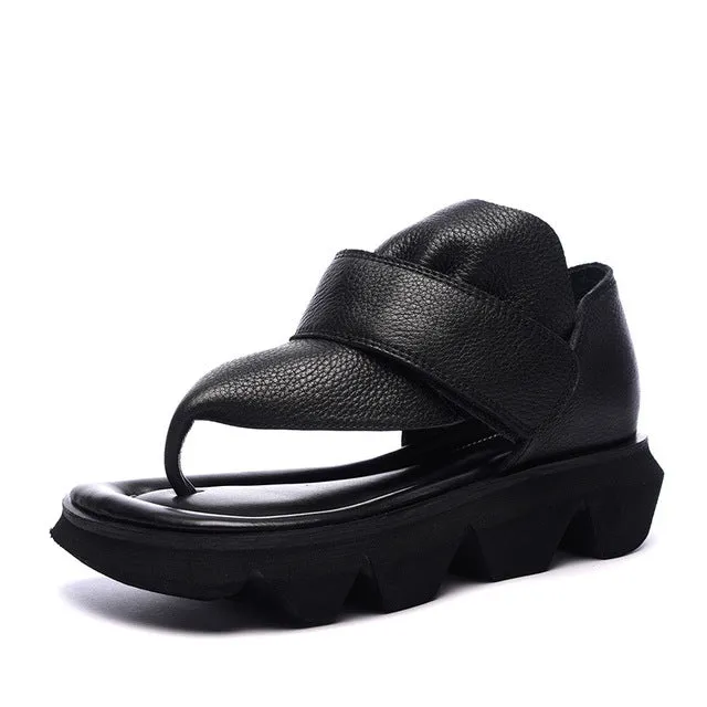 new hot fashion hand-to-neck casual shoes thick-soled sports leather comfortable soft beach shoes