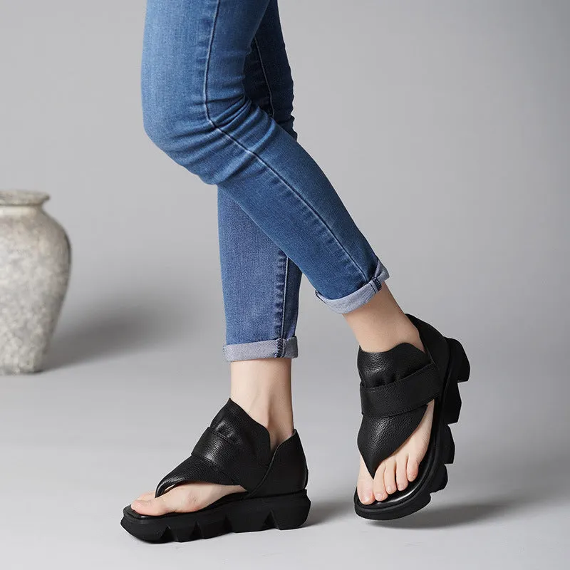new hot fashion hand-to-neck casual shoes thick-soled sports leather comfortable soft beach shoes