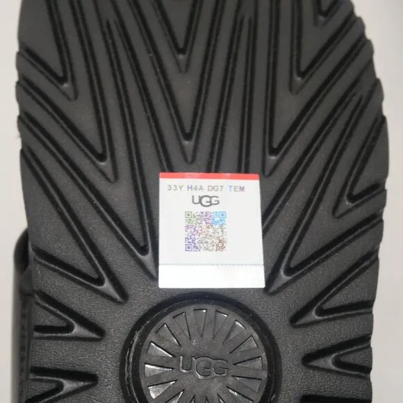 NEW UGG Wainscott Slide Sandals Shoes Black Leather Men's 8