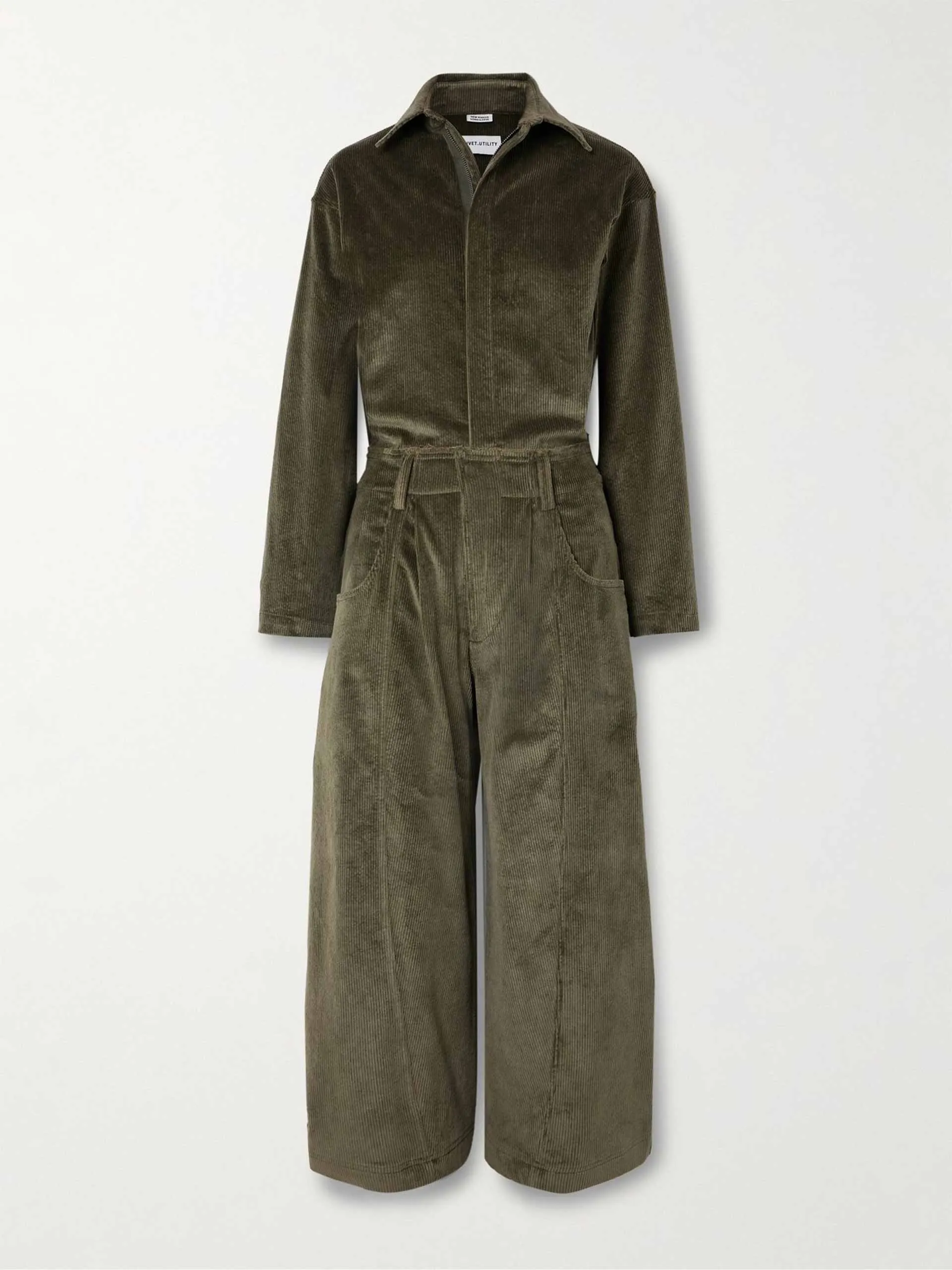 New Yorker cropped cotton-blend corduroy jumpsuit