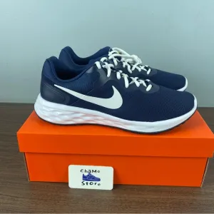 Nike Revolution 6 Midnight Navy White Sneakers DC3728-401 running Mens Sz