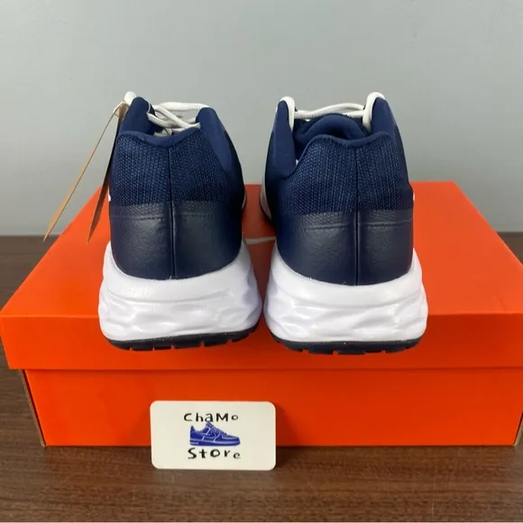 Nike Revolution 6 Midnight Navy White Sneakers DC3728-401 running Mens Sz