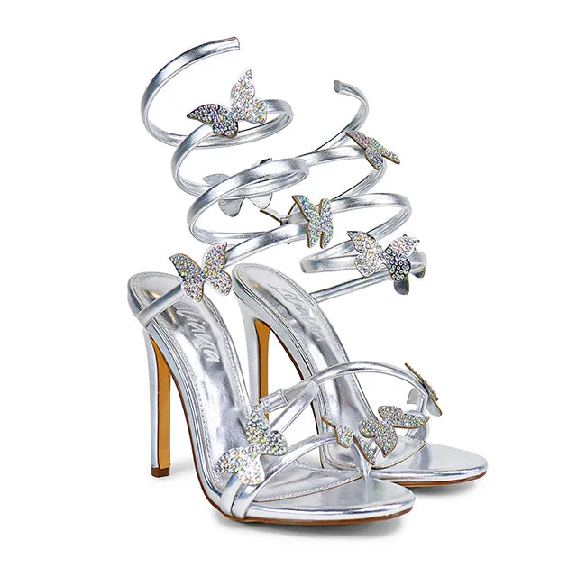 NIKIA-227 Silver Metallic Faux Leather