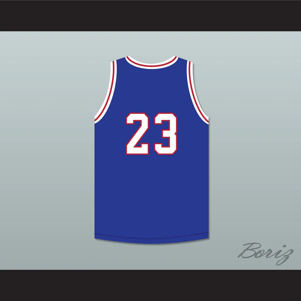 Noah Greggory 23 Will Foster High School Patriots Blue Basketball Jersey The Red Sneakers