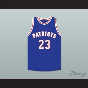 Noah Greggory 23 Will Foster High School Patriots Blue Basketball Jersey The Red Sneakers