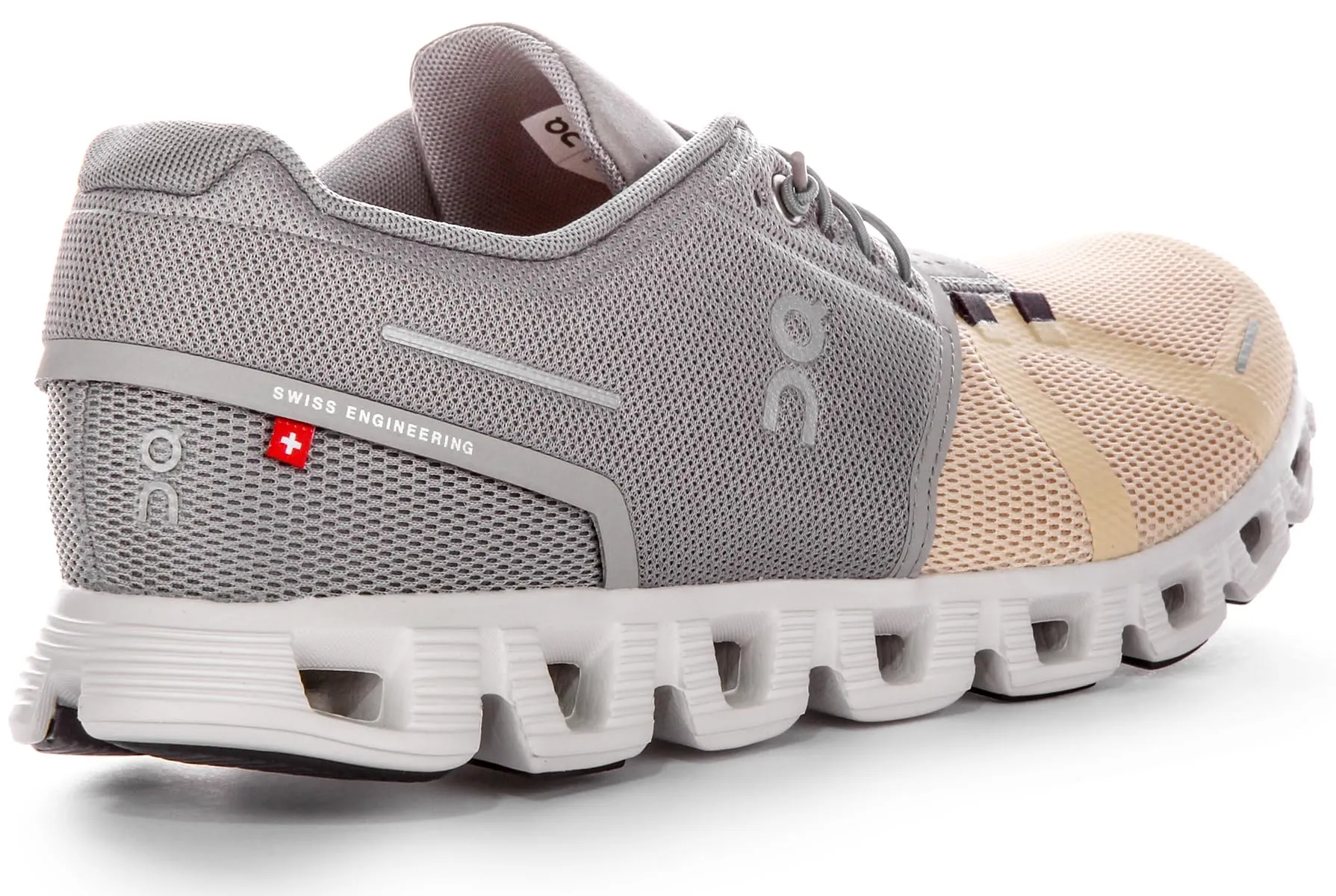 On Men's Cloud 5 Running Sneakers (Fog/Savannah, US Footwear Size System, Adult, Men, Numeric, Medium, 7.5)
