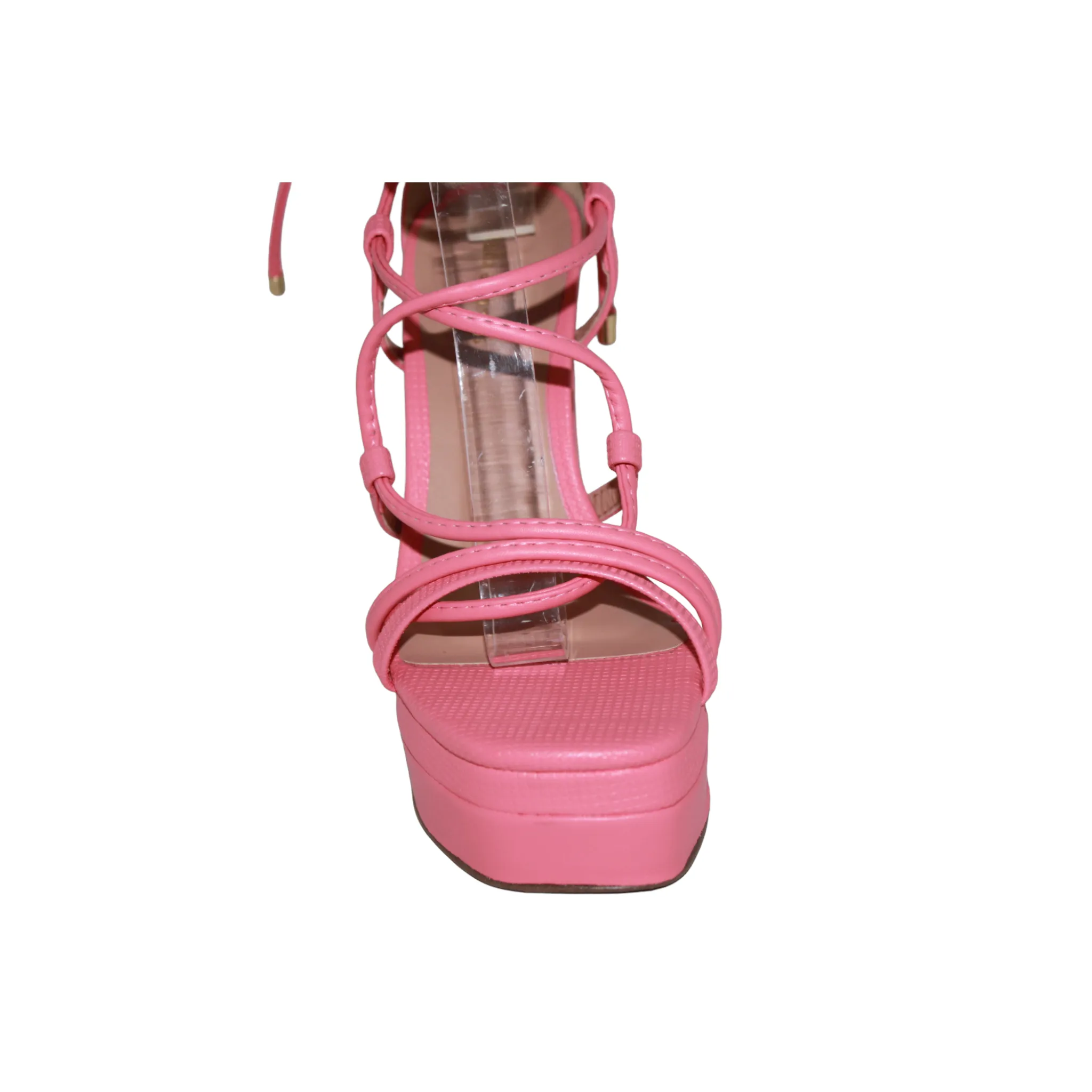 Open Toe Ankle Tie Up Platform Heels