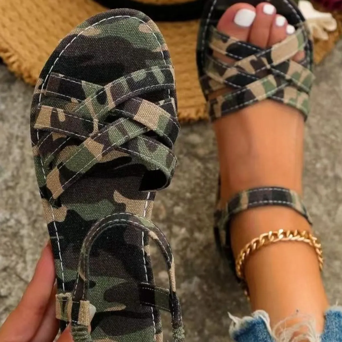 Open Toe Flats Sandals