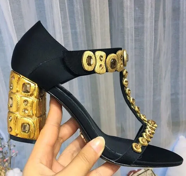 Open Toe T-strap Crystal Diamond High Heel Shoes Women Elegant Wedding Shoe
