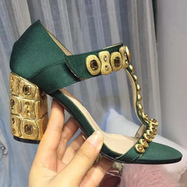 Open Toe T-strap Crystal Diamond High Heel Shoes Women Elegant Wedding Shoe