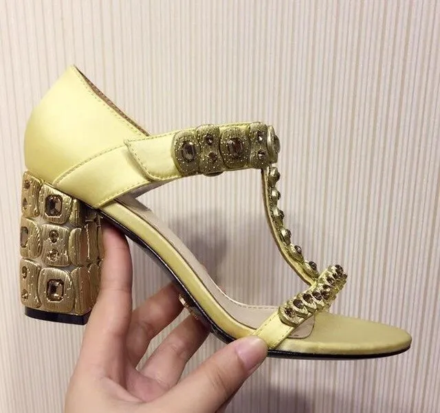 Open Toe T-strap Crystal Diamond High Heel Shoes Women Elegant Wedding Shoe