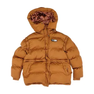 Orange Solid Puffer Coat