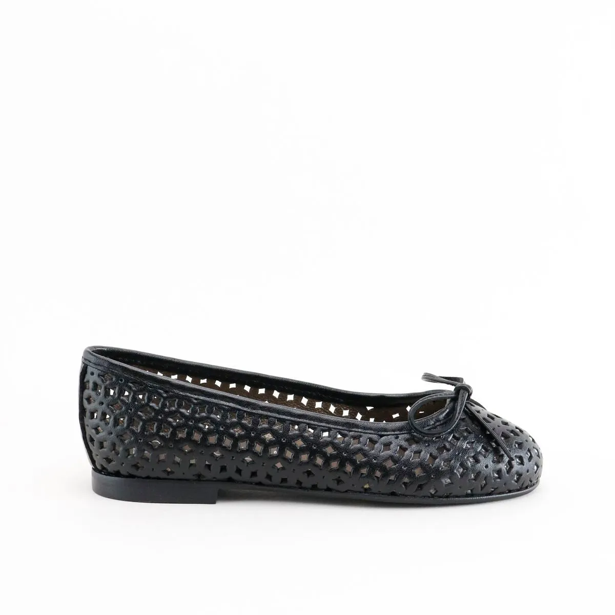 Papanatas Napa Negro Crochet Ballet Flat