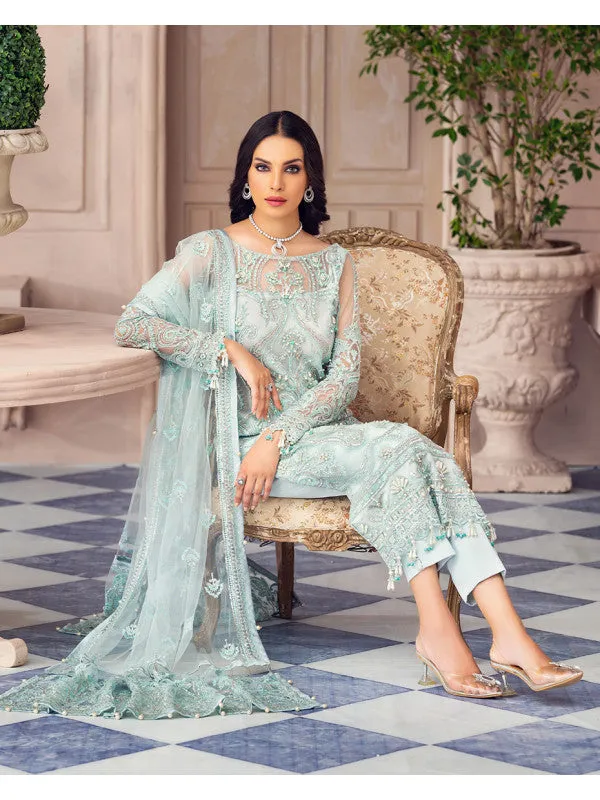 Party Dress Pakistani 2021 in Turquoise Color #BB118