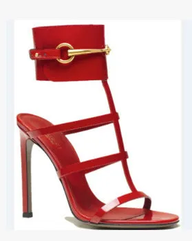 Party Wedding Metallic Botton Stiletto Heels Slingback Sandals