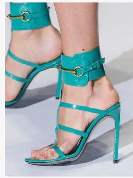 Party Wedding Metallic Botton Stiletto Heels Slingback Sandals