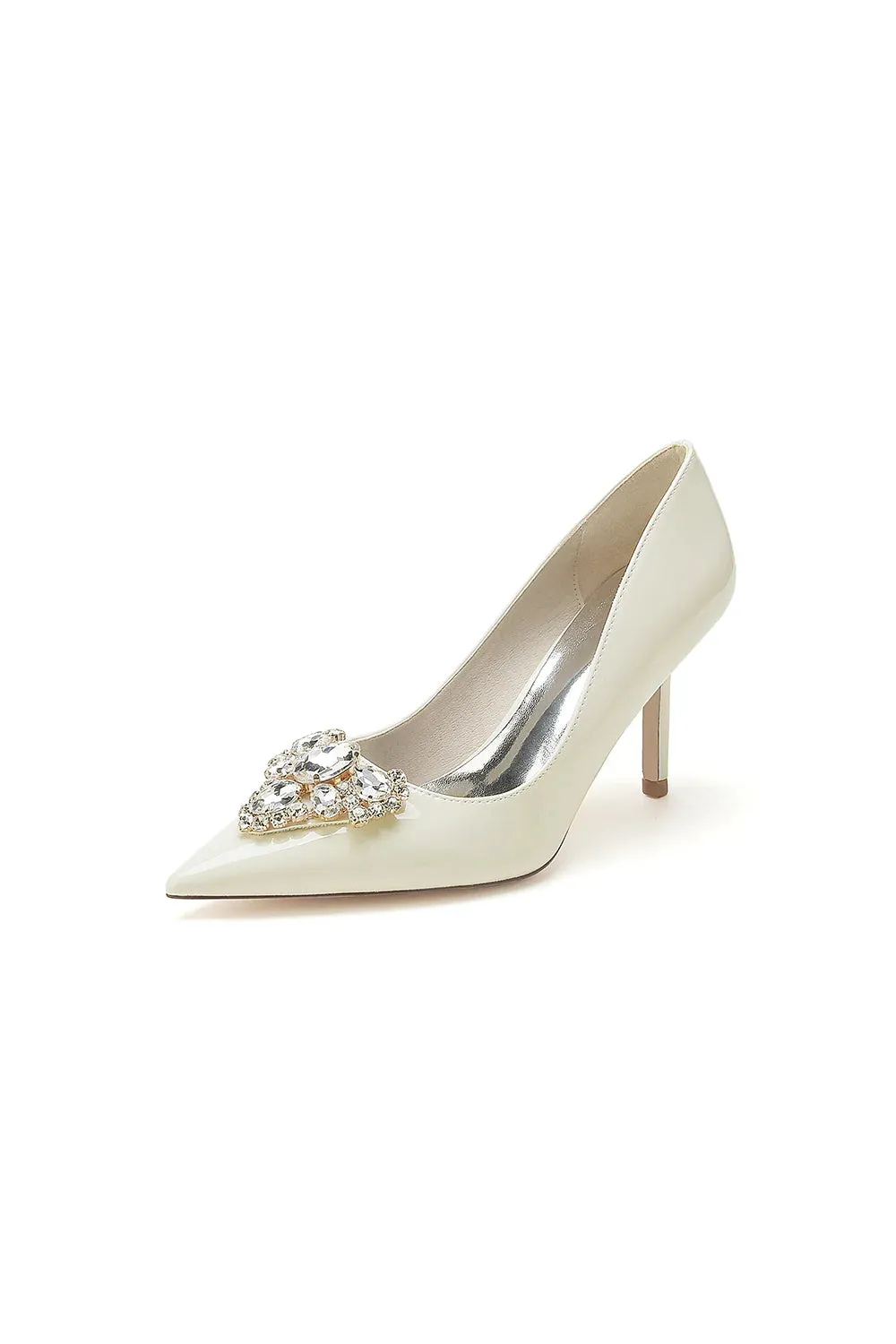 Patent Leather Rhinestone Stiletto Heels