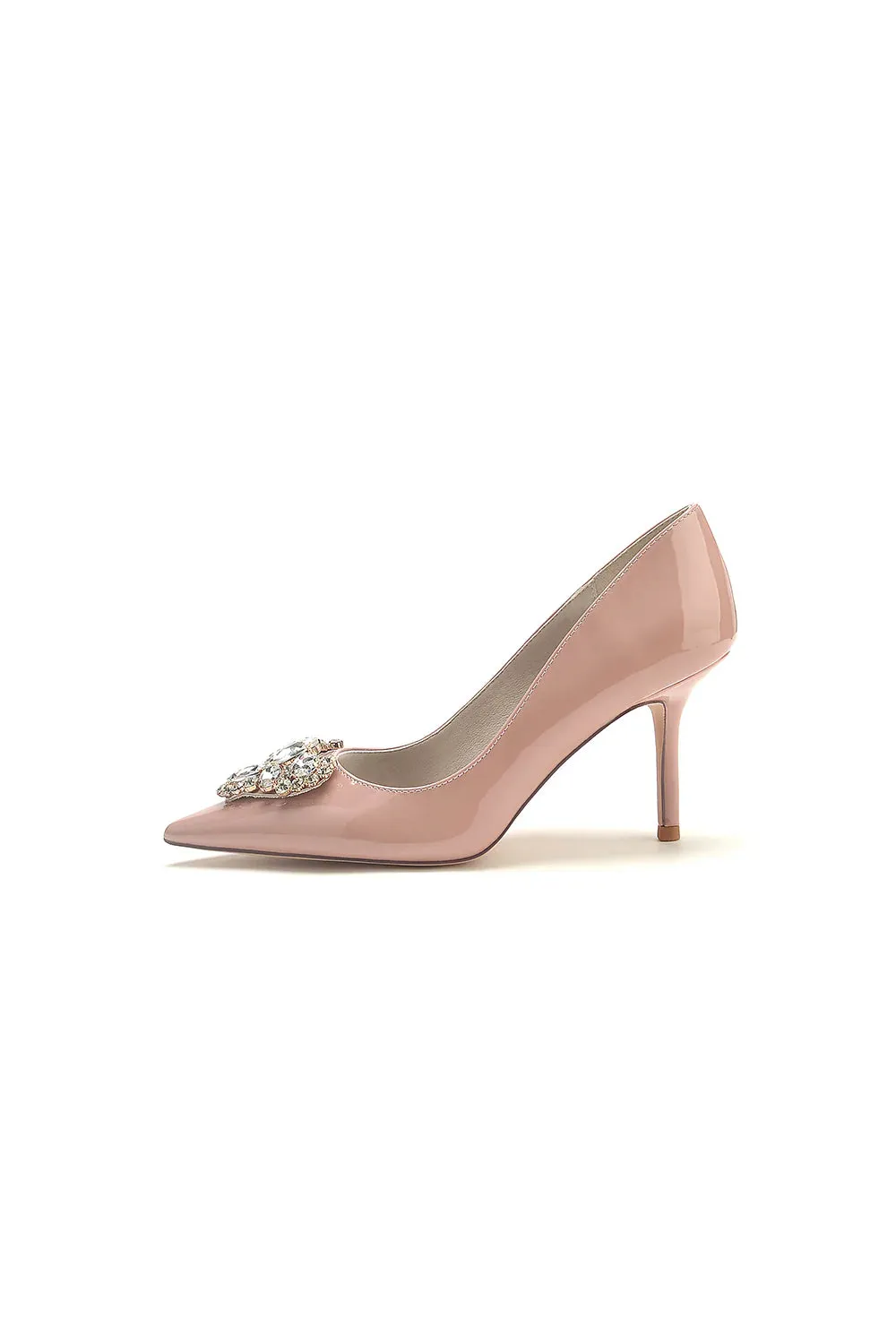 Patent Leather Rhinestone Stiletto Heels