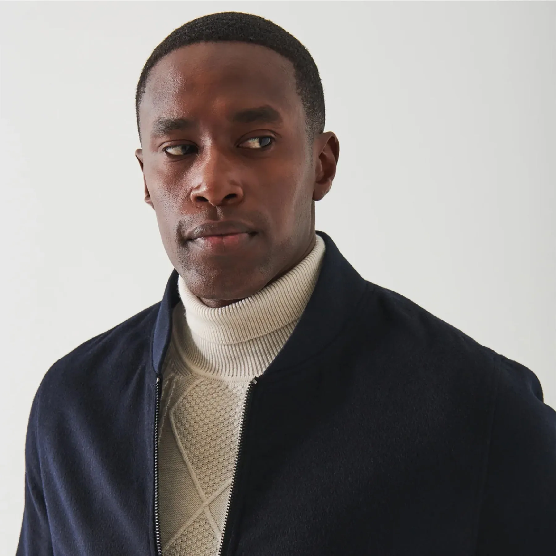 Patrick Assaraf Cashmere Baseball Bomber - Dark Navy