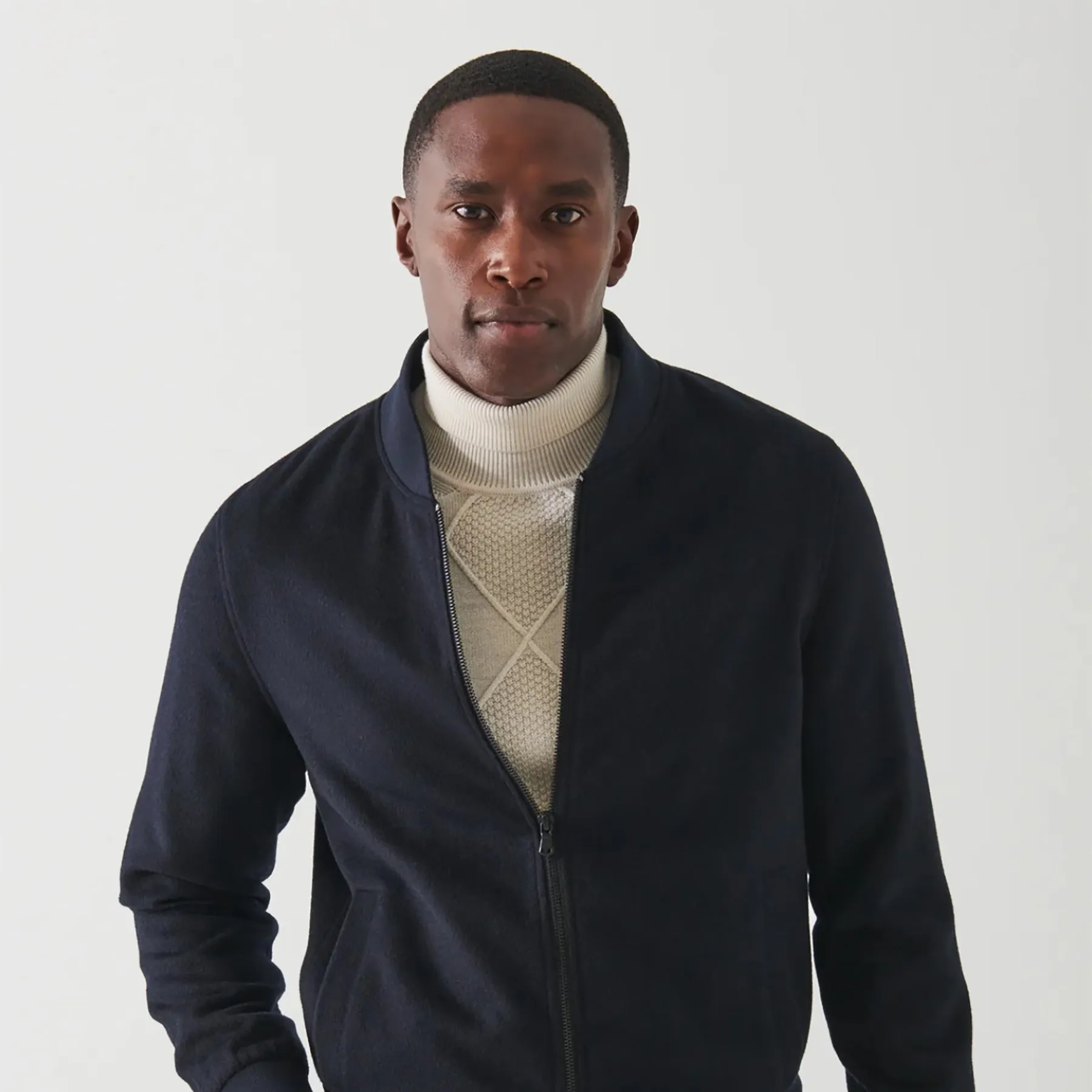 Patrick Assaraf Cashmere Baseball Bomber - Dark Navy