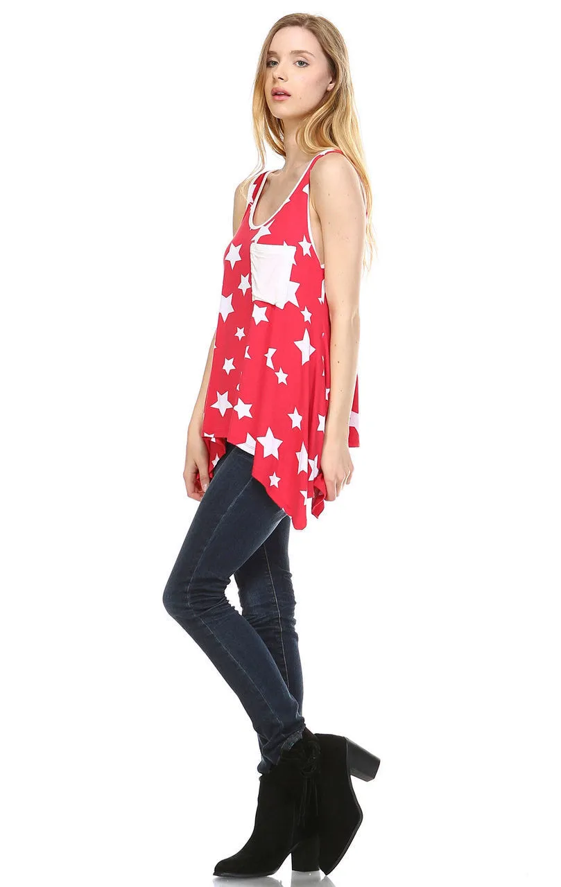 Patriotic Shirt Tank Big Star Patterns Big Star Red White