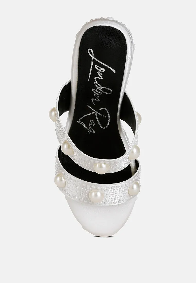 Pearl Embellished Wedge Sandals By RAG