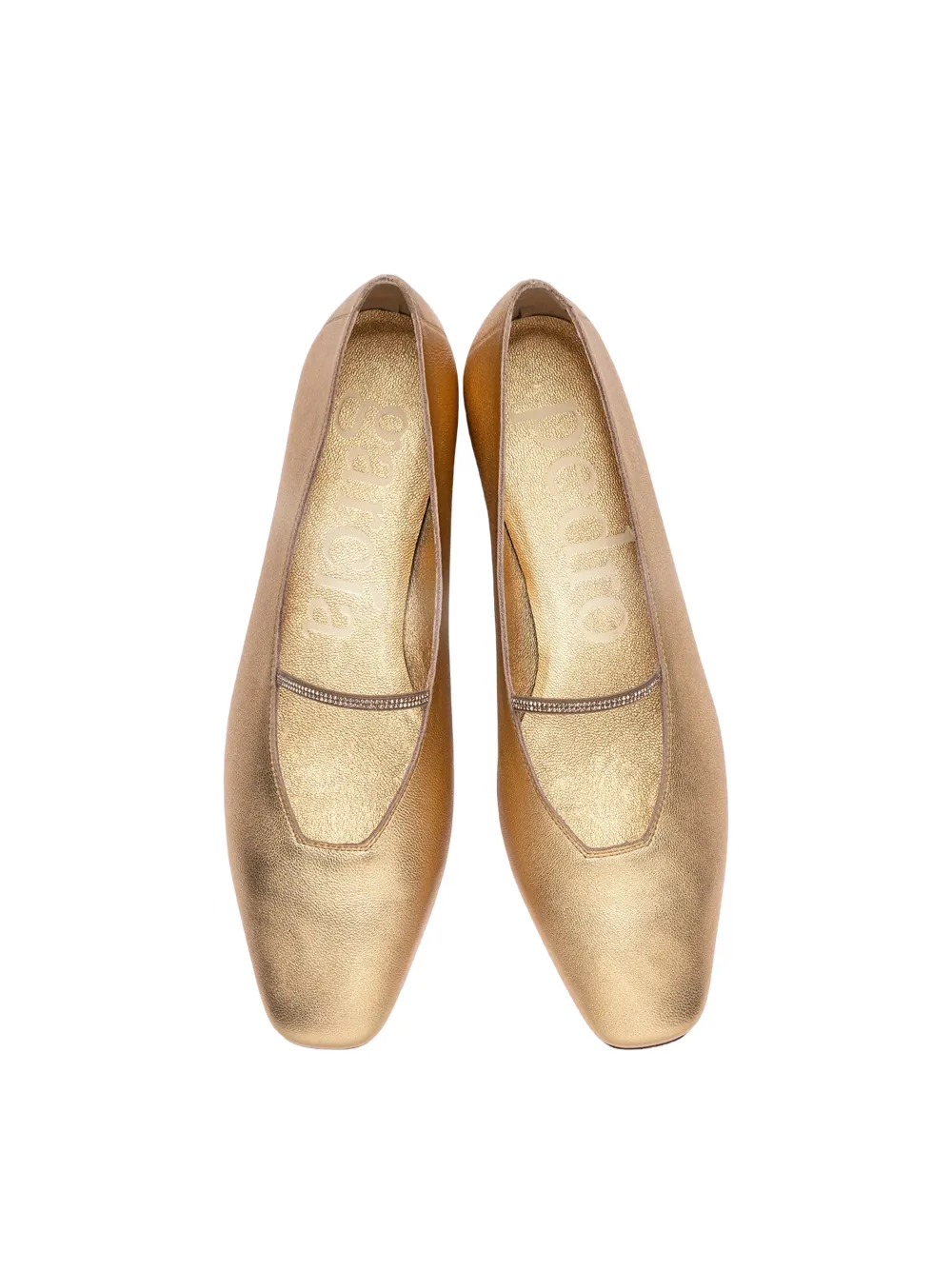 Pedro Garcia Tila Ballet Flat in Gold Nappa Lamé
