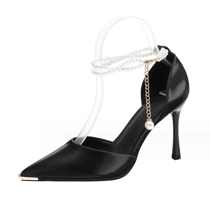 Petite Feet Ankle Strap Side Empty Heels MS76