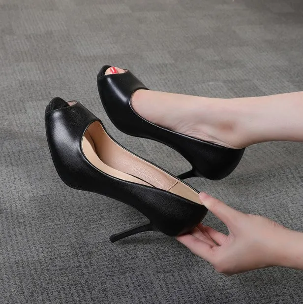 Petite Small Size Peep Heels GS69