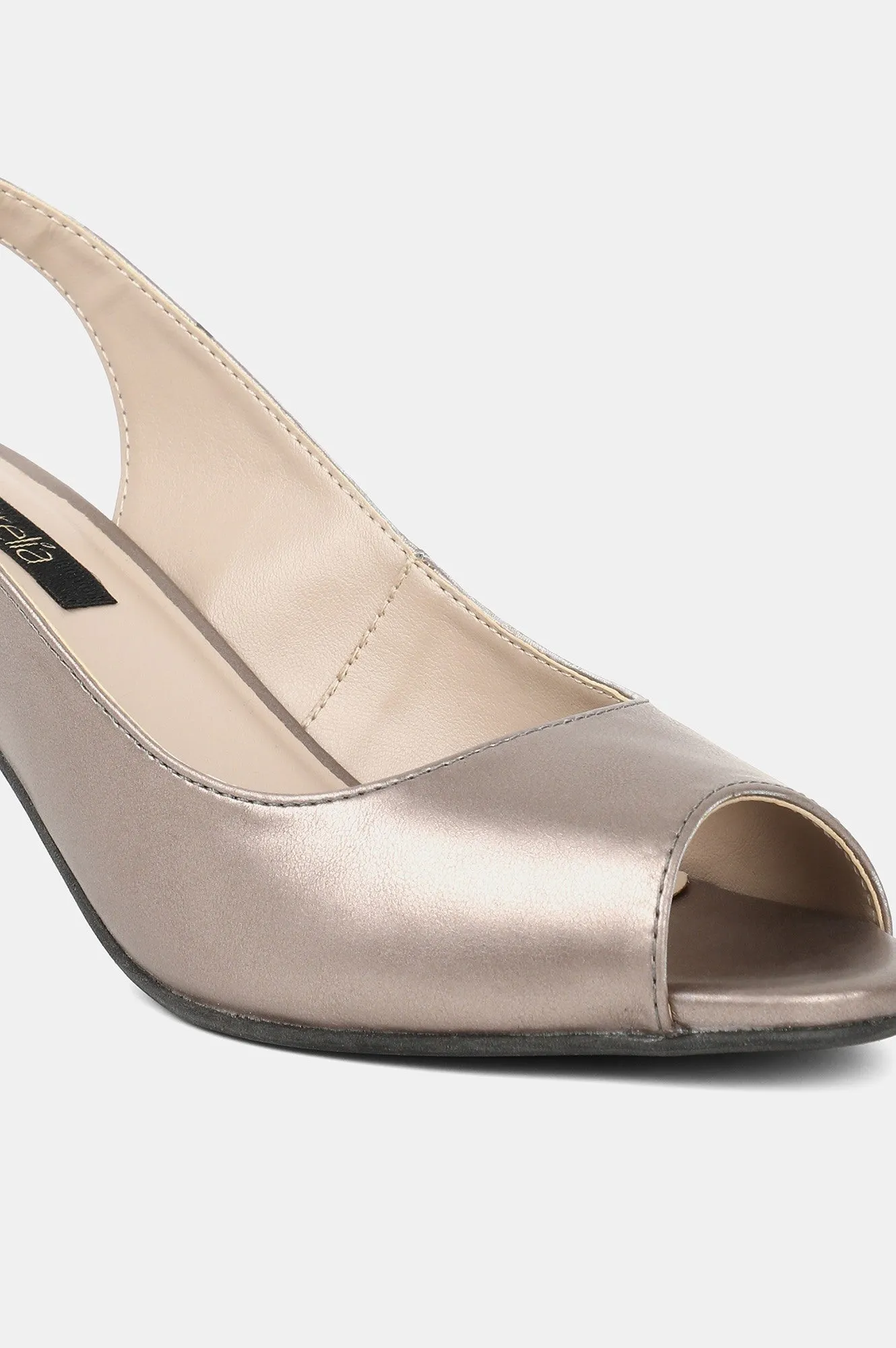 Pewter Round Toe Mettalic Stiletto - ZClara