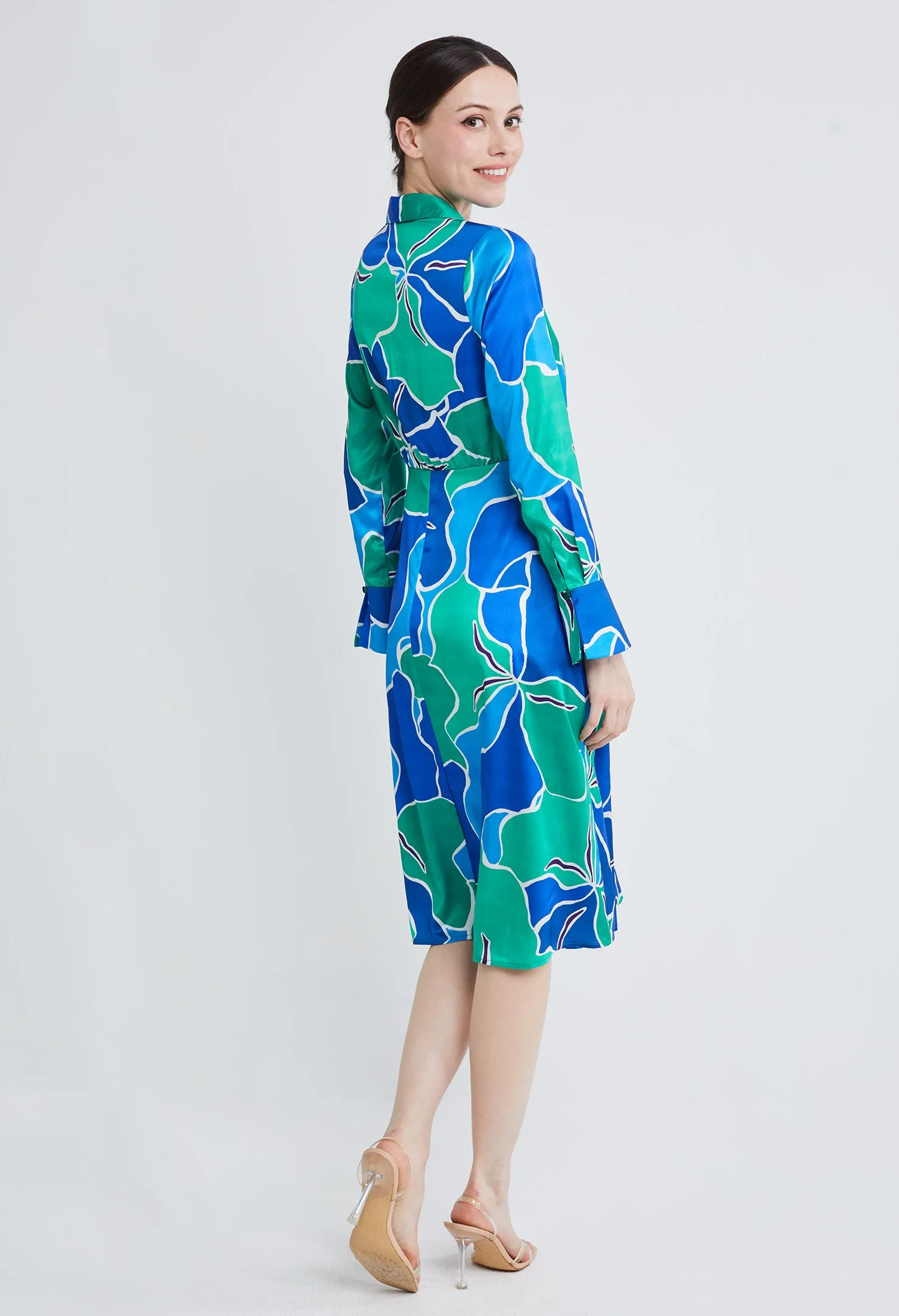 Picasso Floral Petal Shirt Dress