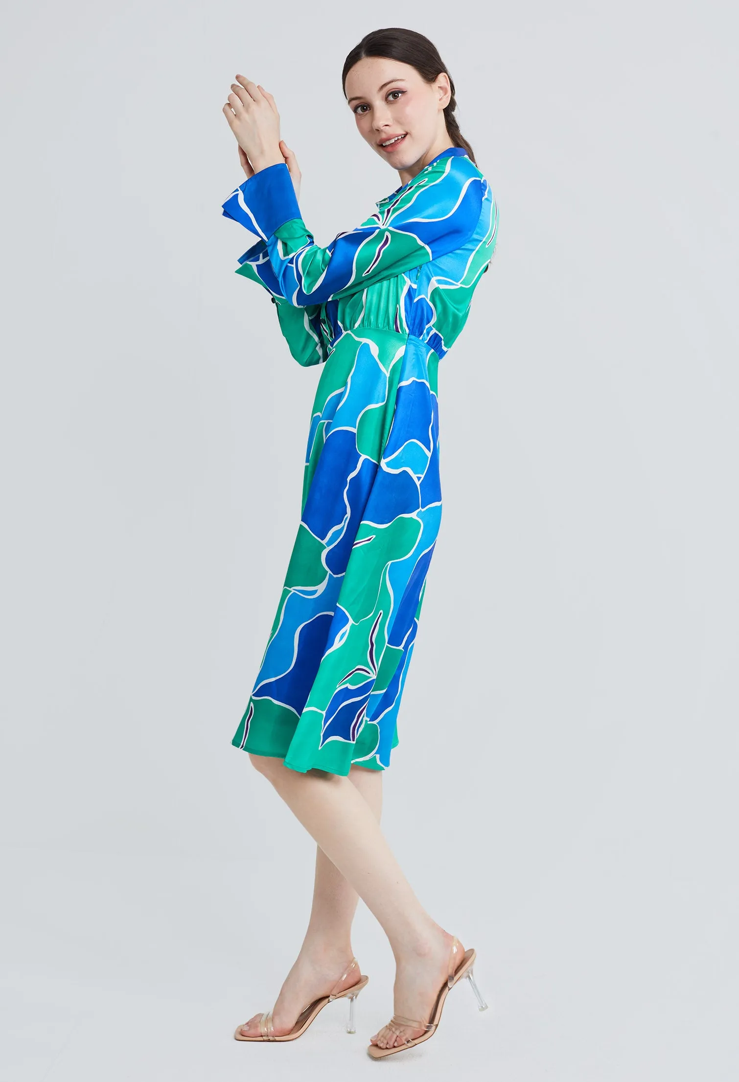Picasso Floral Petal Shirt Dress