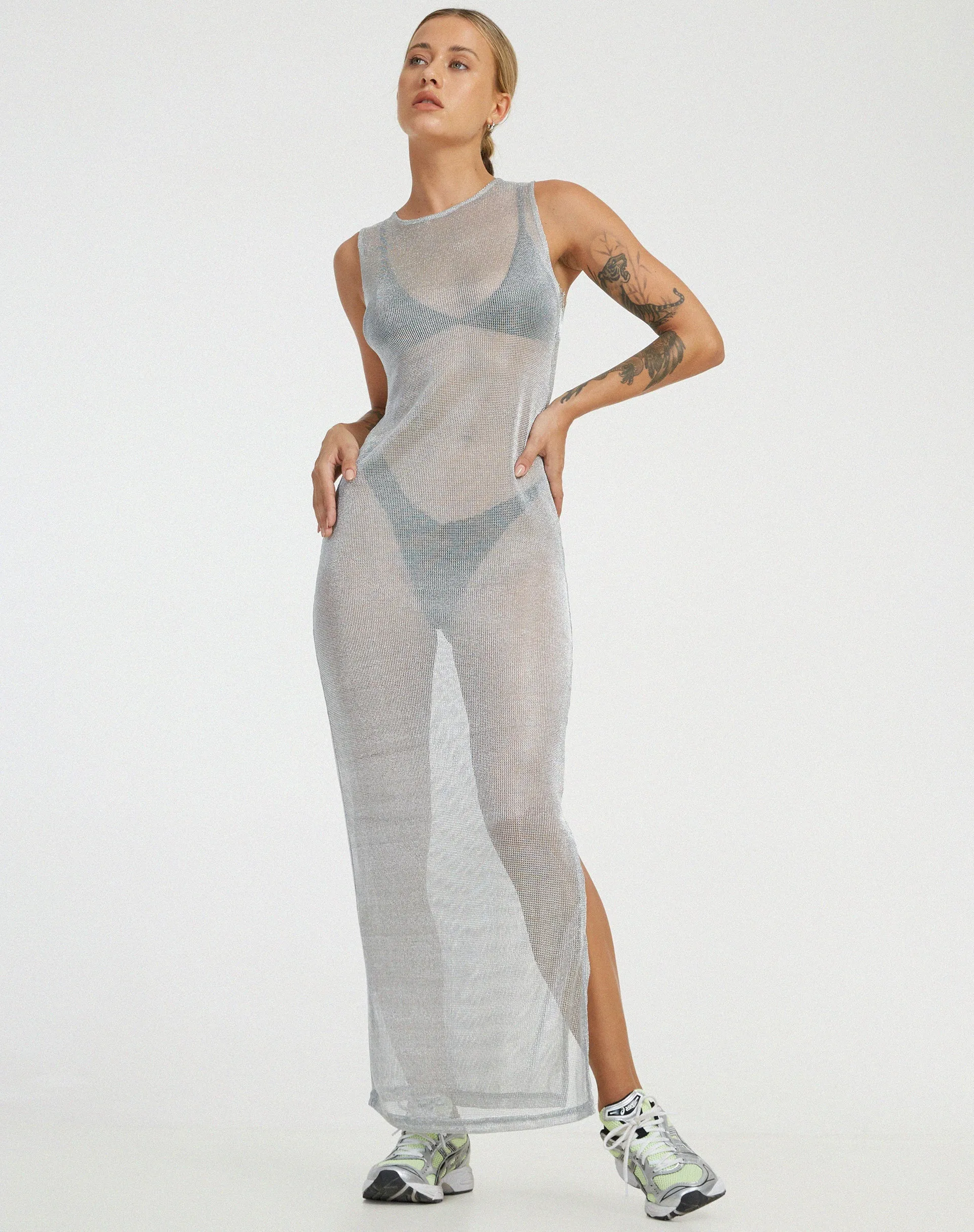 Piesa Dress in Silver Chain