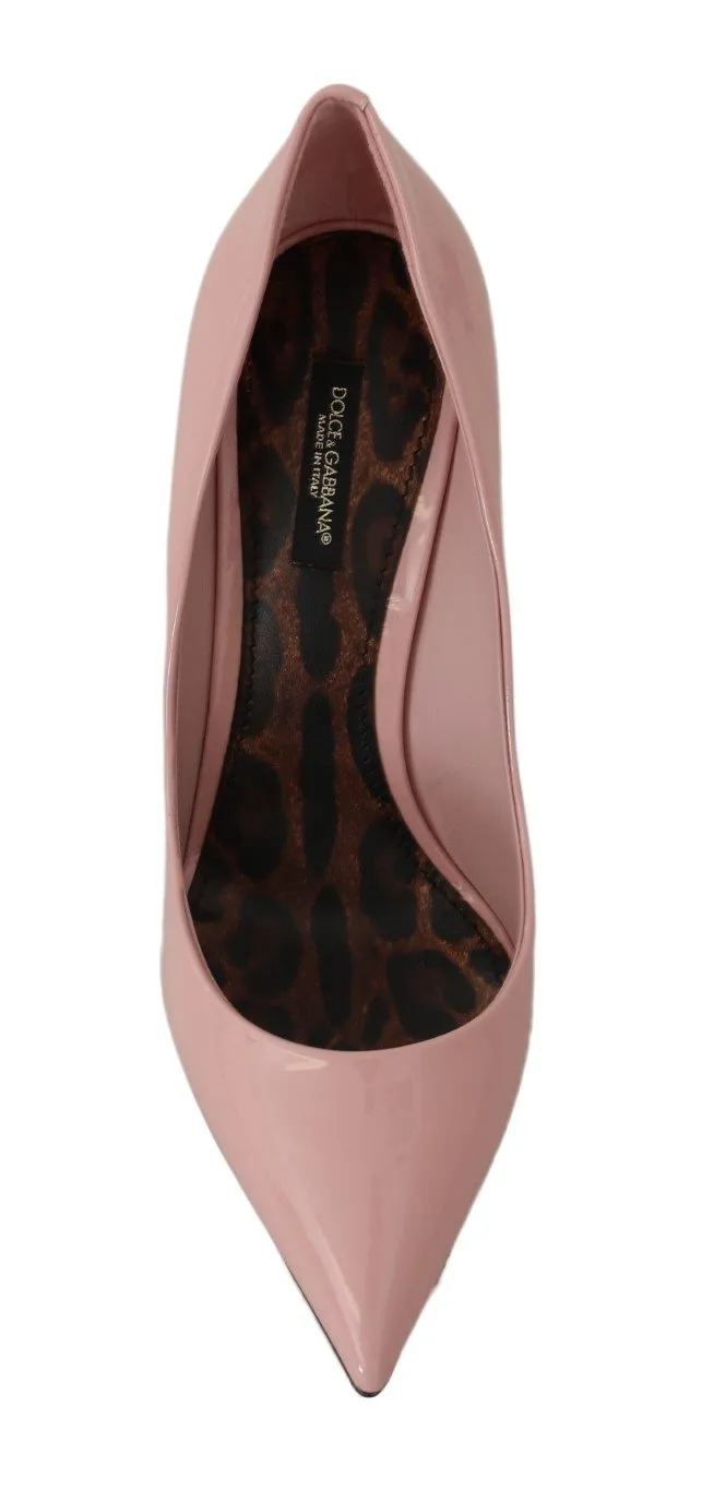 Pink Leather Stiletto Heels Pumps