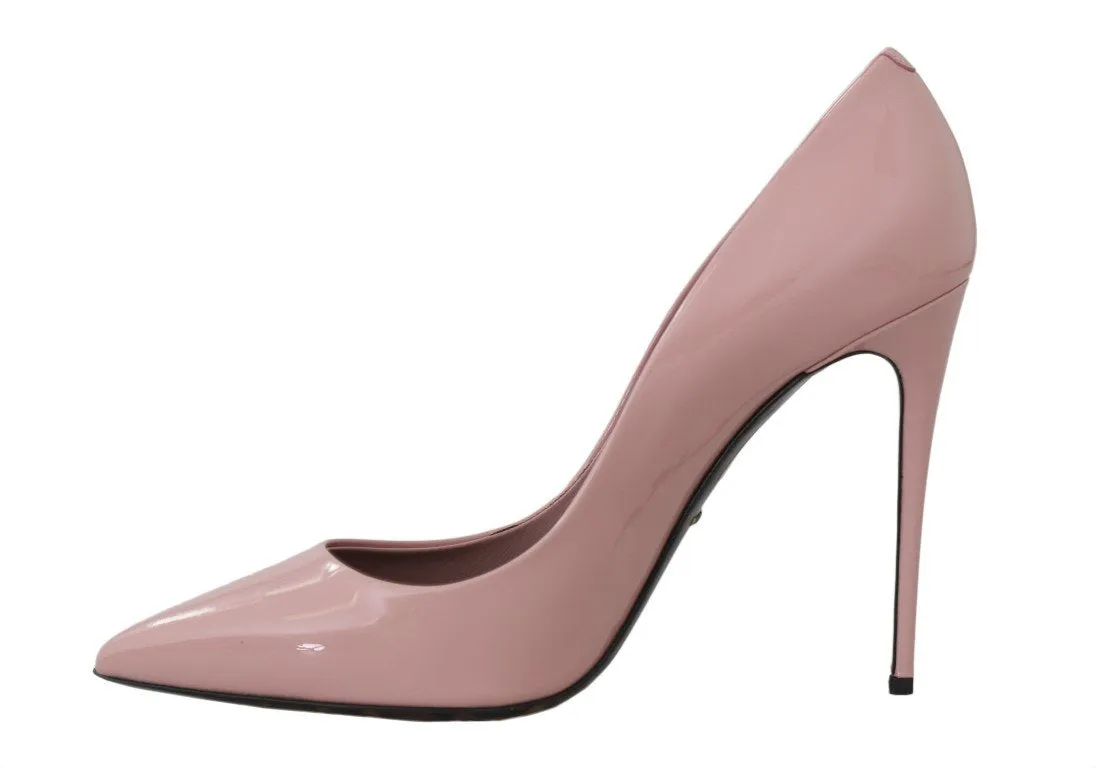 Pink Leather Stiletto Heels Pumps