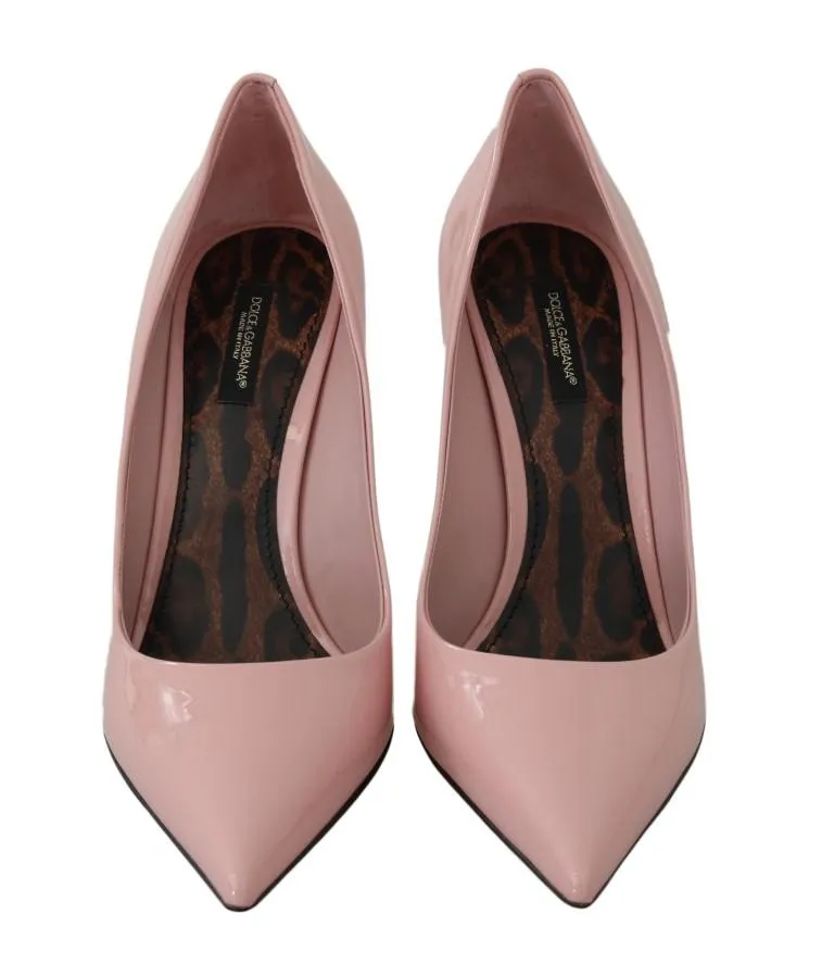 Pink Leather Stiletto Heels Pumps