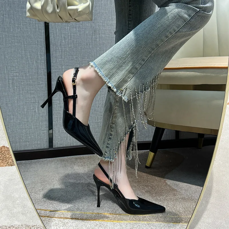 Point Toe Stiletto Slingback Pumps