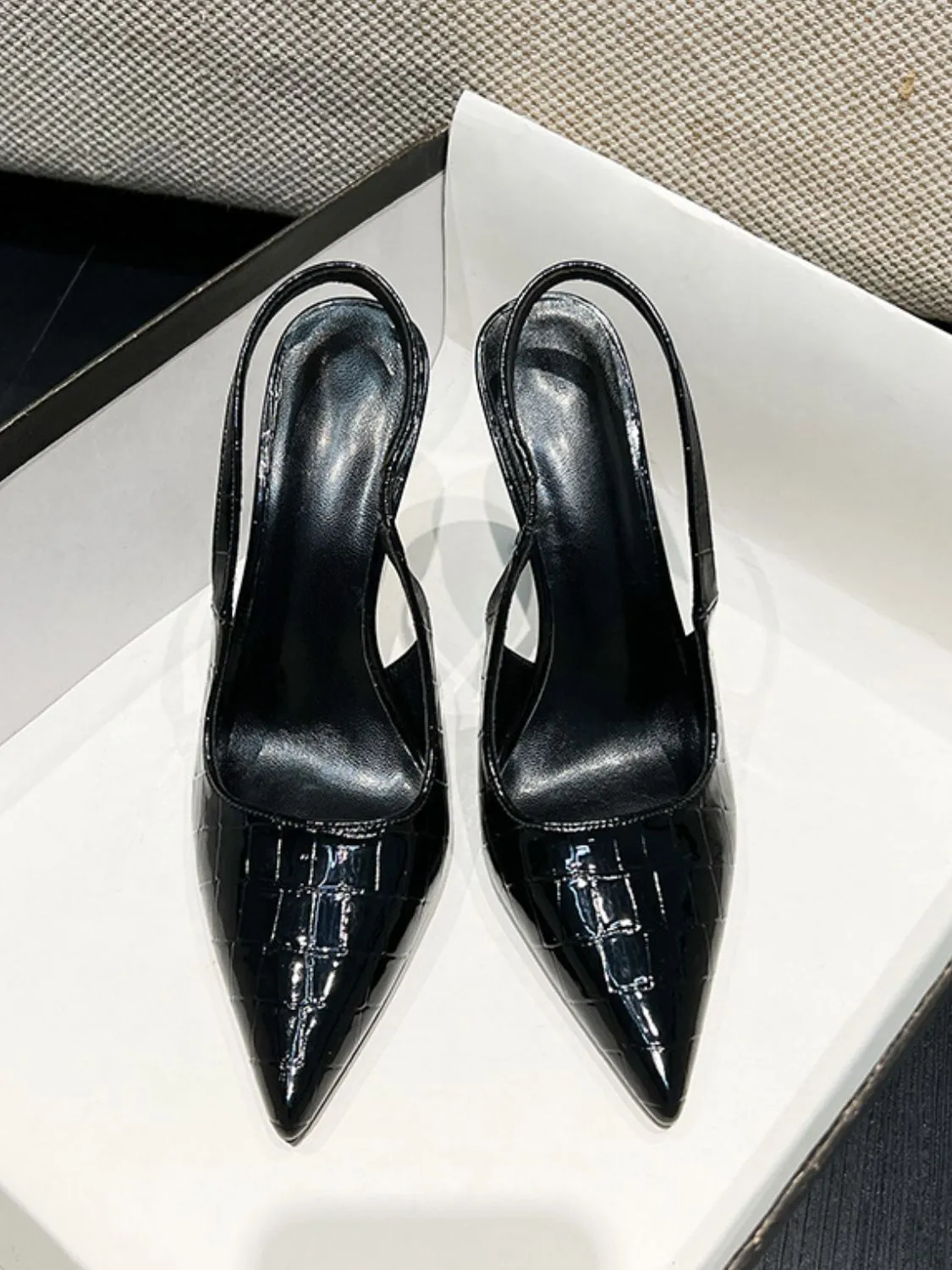 Point Toe Stiletto Slingback Pumps