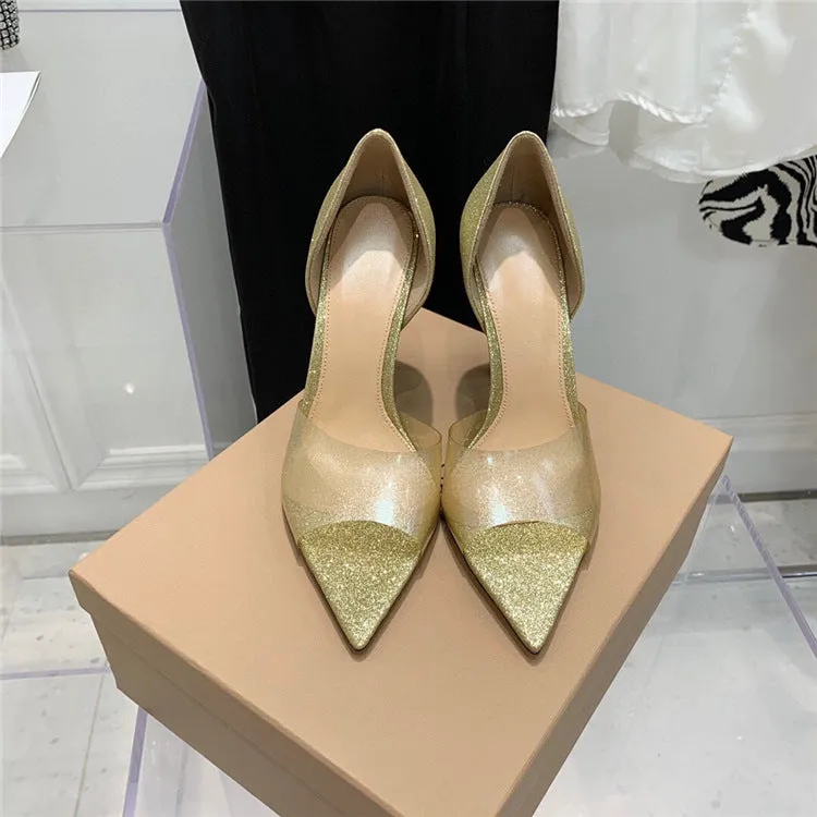 Pointed Peep Toe Sexy Fashion Stiletto Heel High Heels