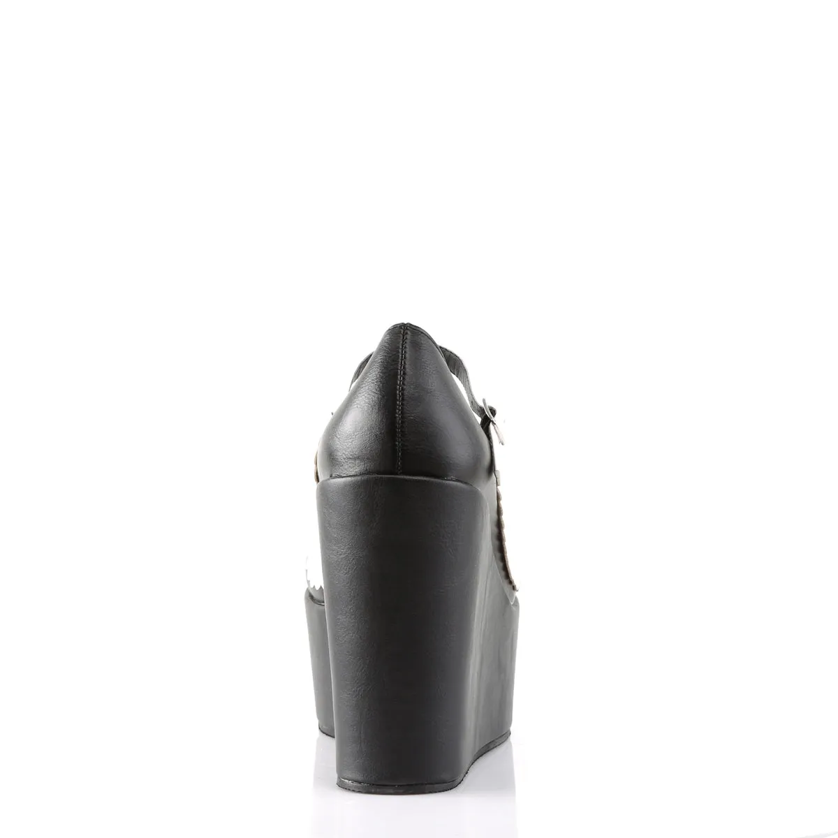 POISON-04  Black-White Vegan Leather