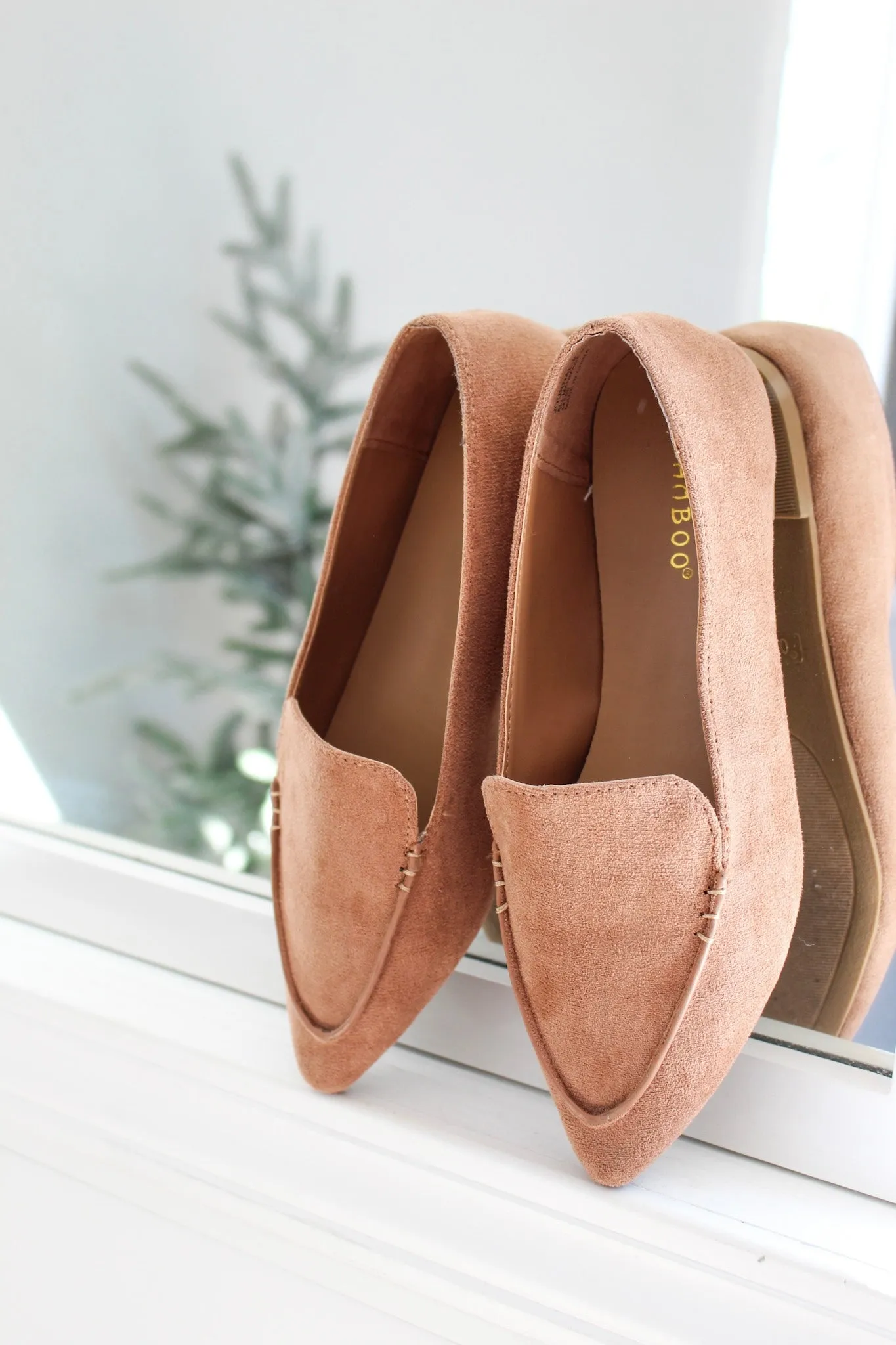 Polished Style Pointed Toe Flat • Camel