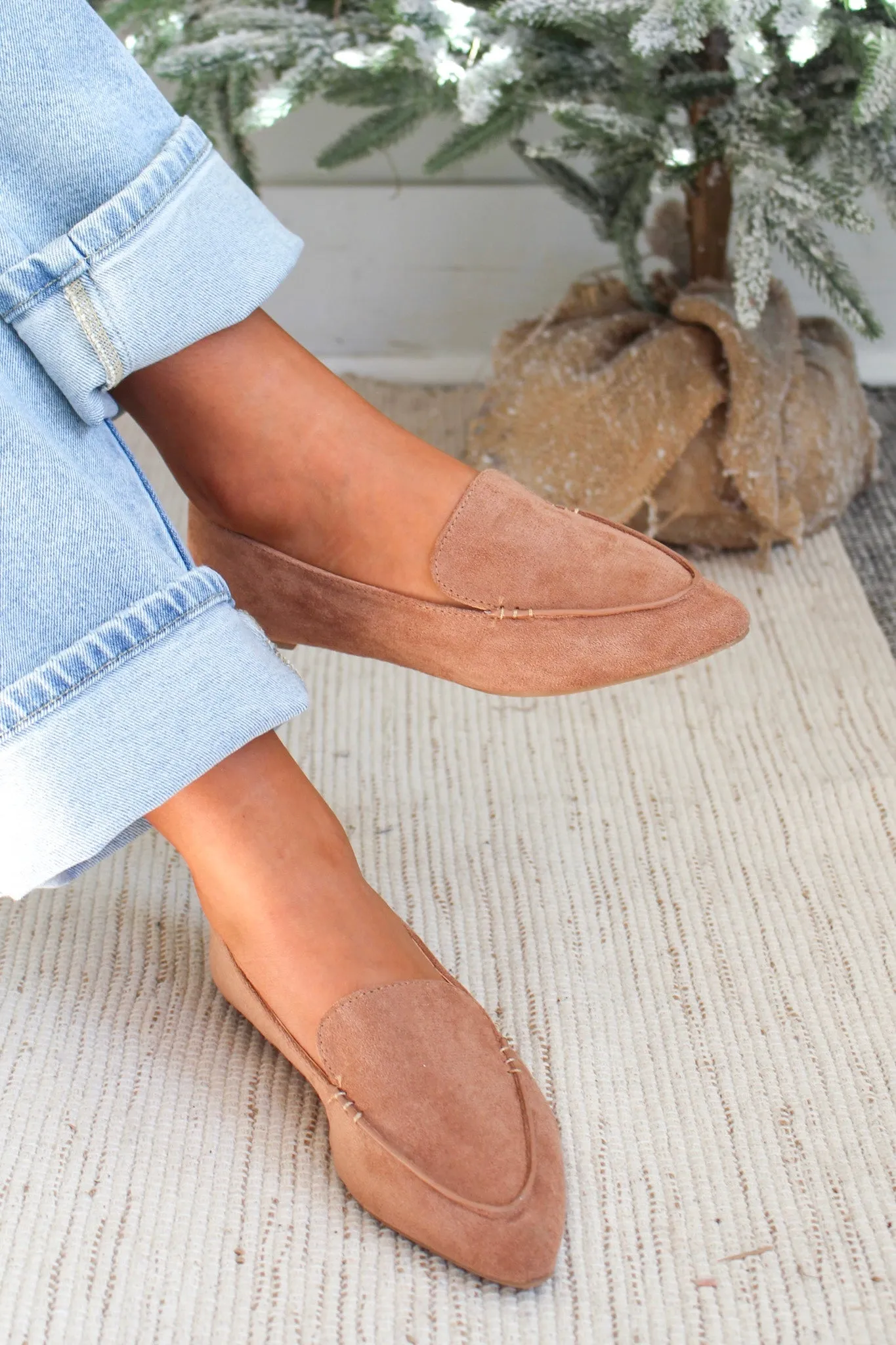 Polished Style Pointed Toe Flat • Camel