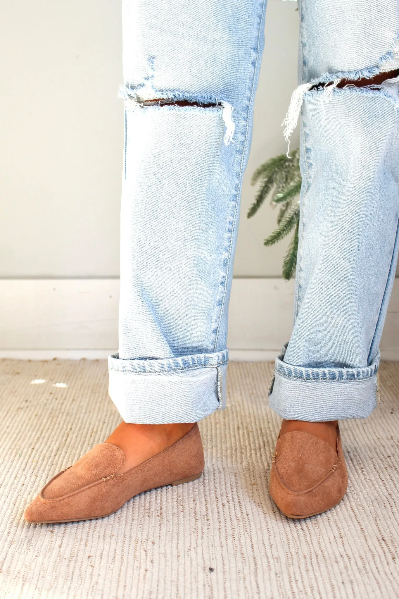 Polished Style Pointed Toe Flat • Camel