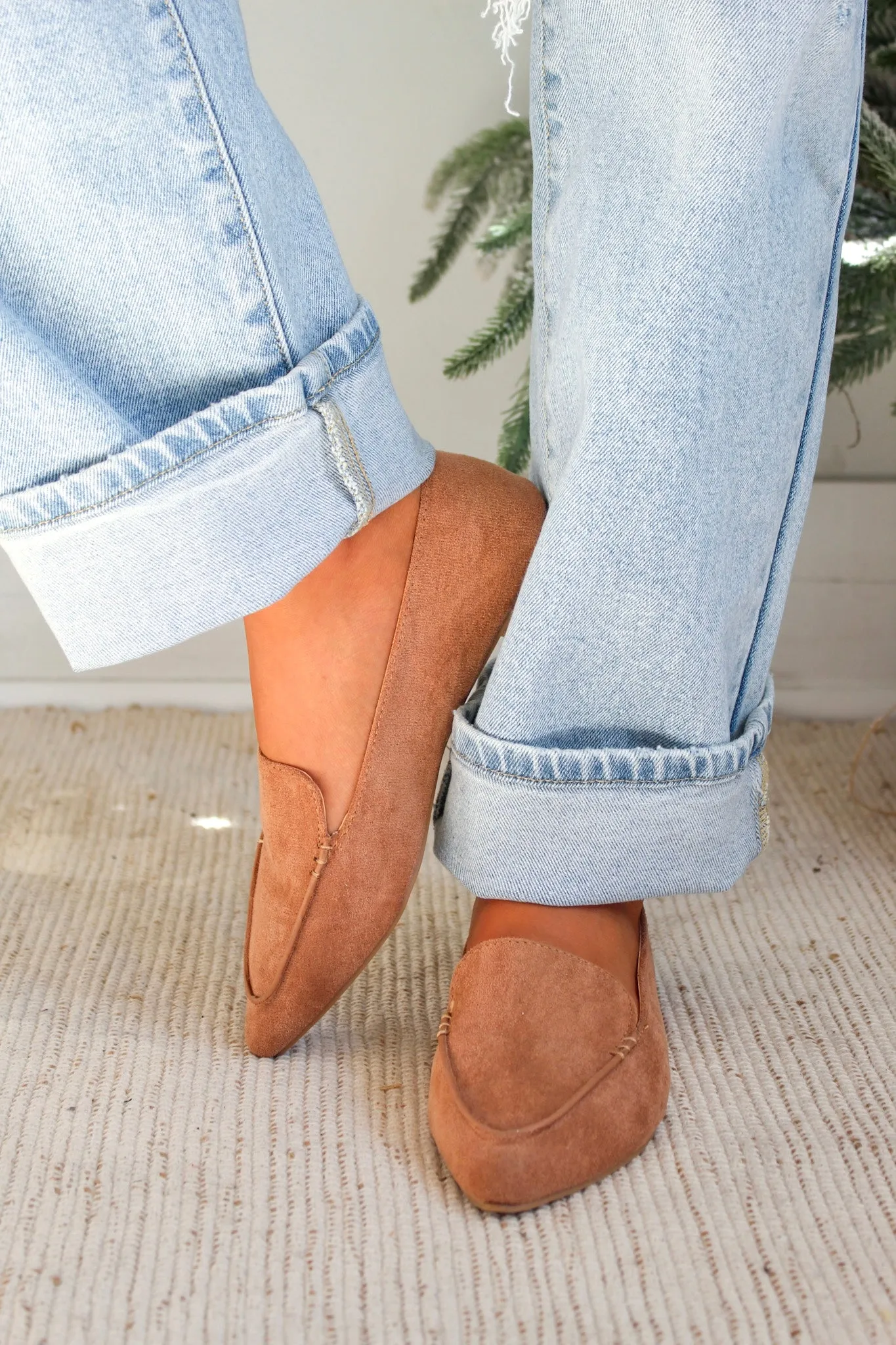 Polished Style Pointed Toe Flat • Camel