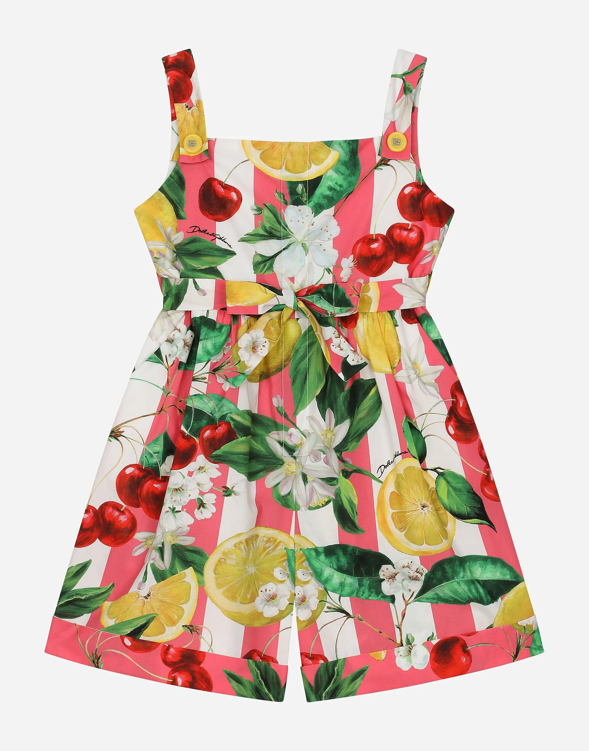 Poplin Jumpsuit With Lemon And Cherry Print