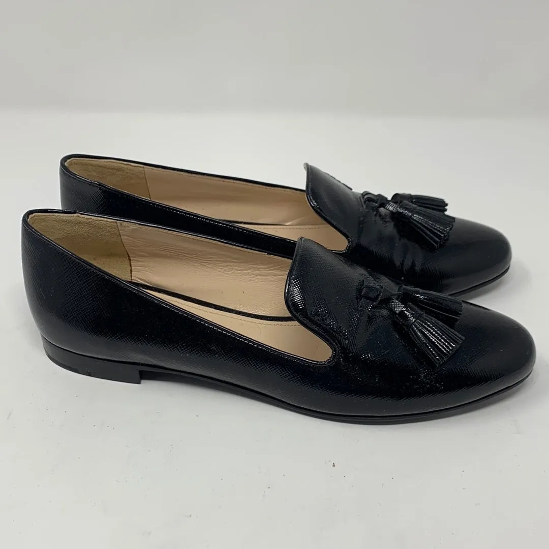 Prada Black Patent Leather Loafer with Tassel